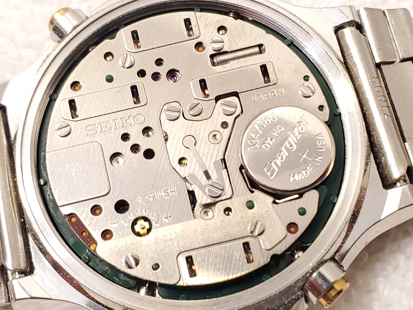 Vintage Seiko Mens Chronograph Date Moon Phase Watch 15 Jewels Gold Tone S Steel
