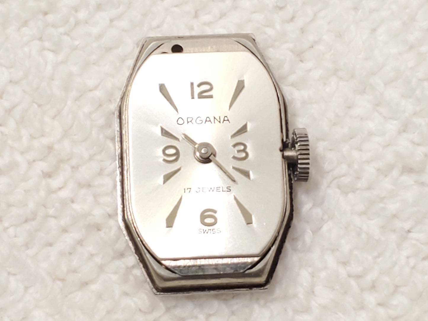 Vintage Organa Swiss Made Women's Wind Up Watch 14 Diamonds Bracelet 17 Jewels