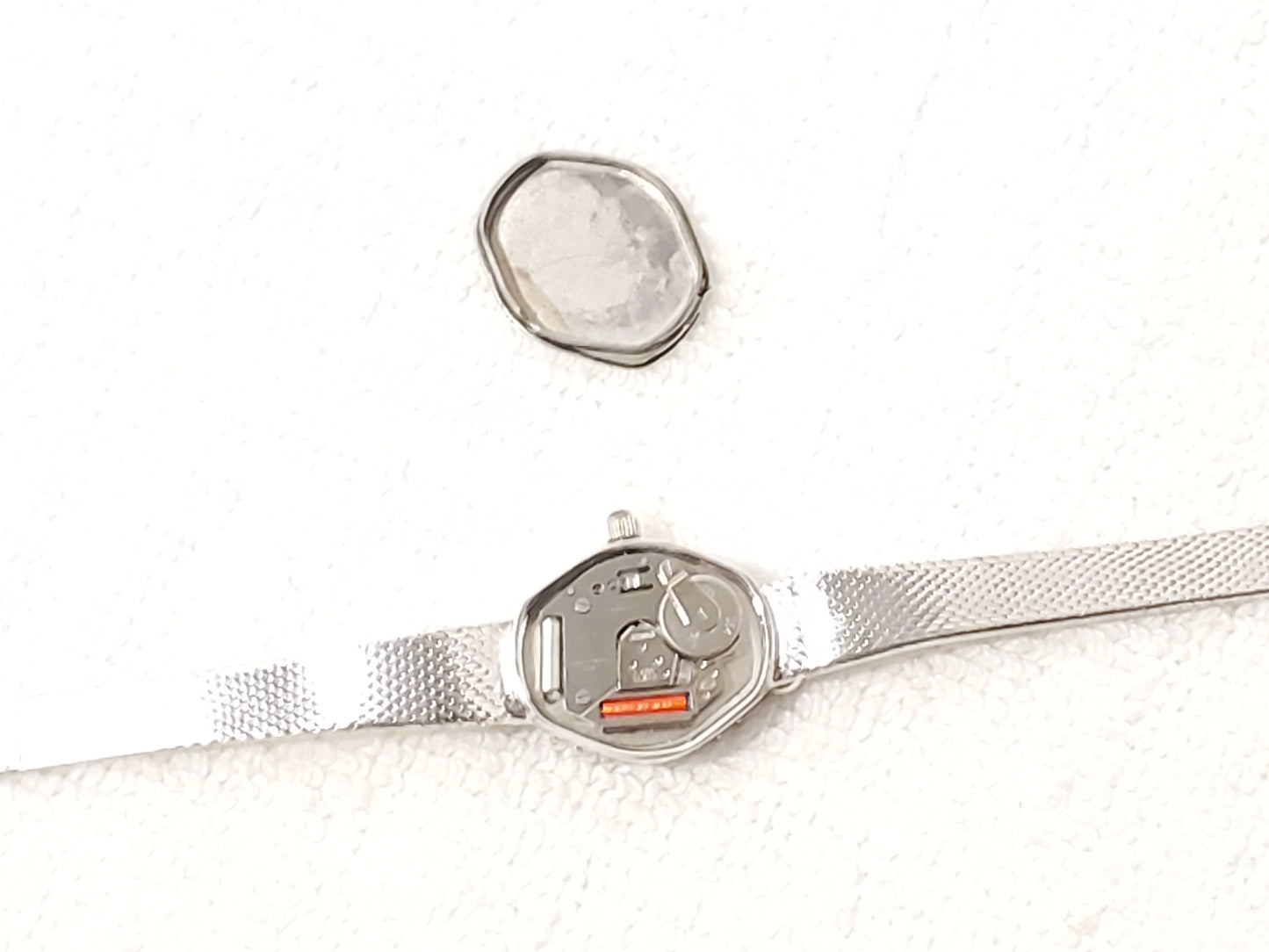 Vintage Jules Jurgensen Women's Silver Watch Diamonds Blue Sapphire 1 Jewel MOP