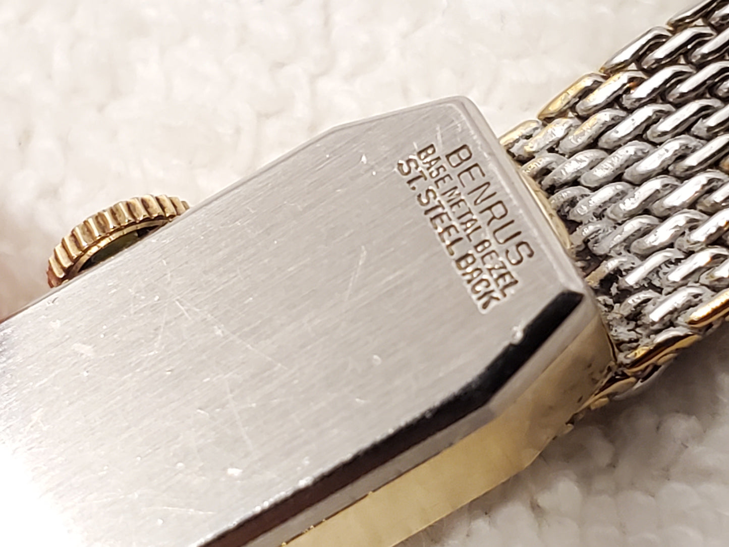 Vintage Benrus Swiss Gold Plated Diamonds Bezel Women's Wind Up Watch 17 Jewels