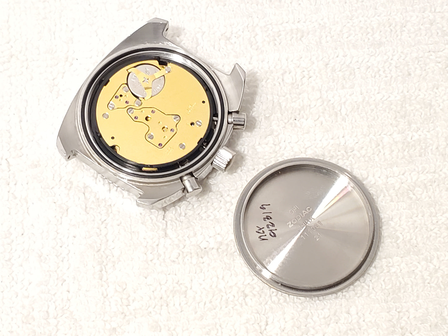 Zodiac Sea Dragon Men's Purple Date Chronograph Swiss Made Watch Seven Jewels SS