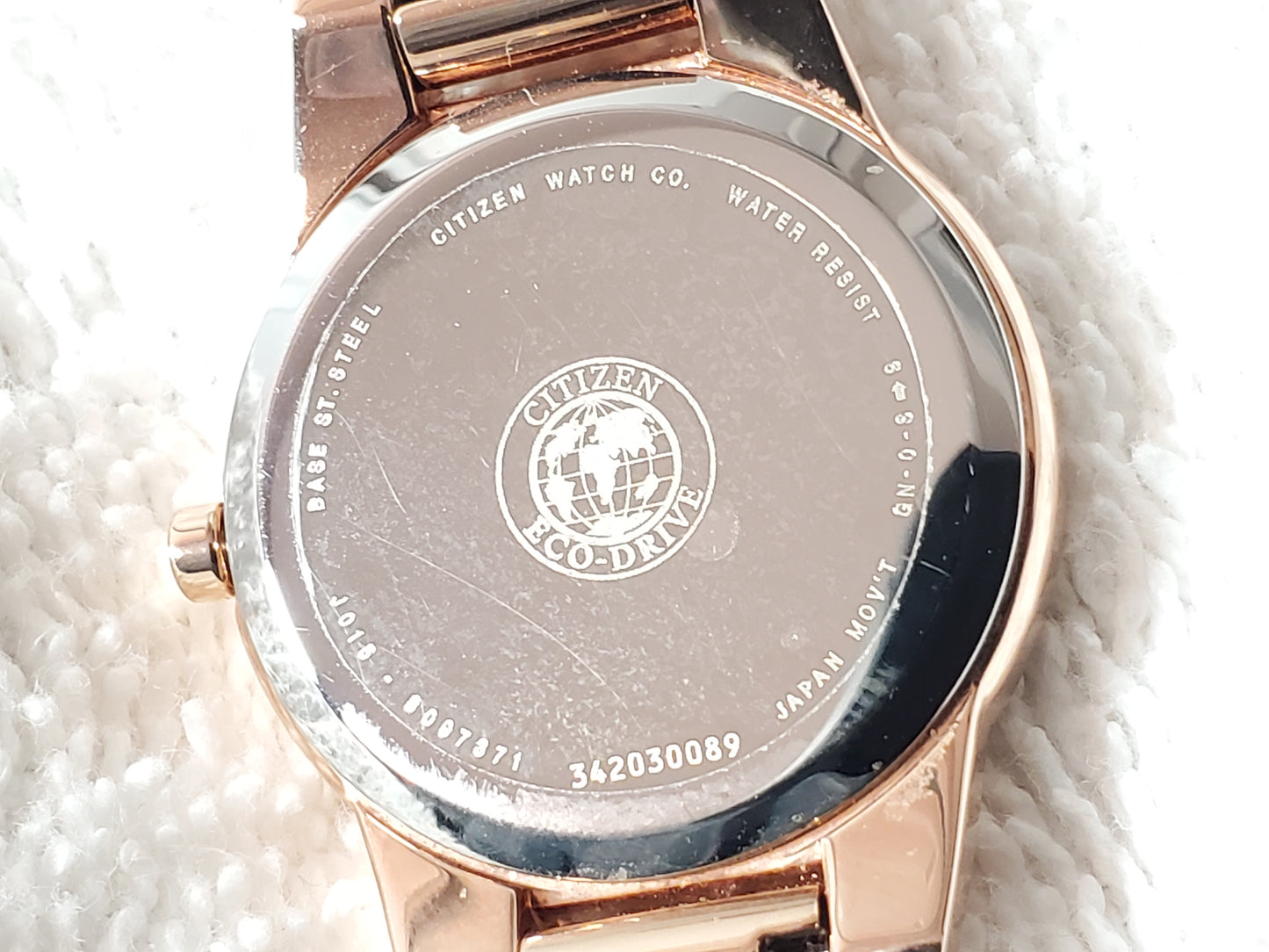 Citizen Eco Drive Axiom Rose Gold Tone Women's Watch Black Dial Leather Strap