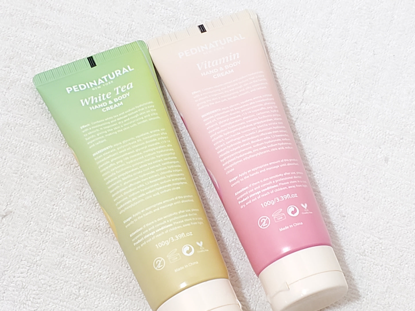 Lot of 2 PEDINATURAL New Hand & Body Cream Set Vitamin & White Tea 100g / 3.39oz