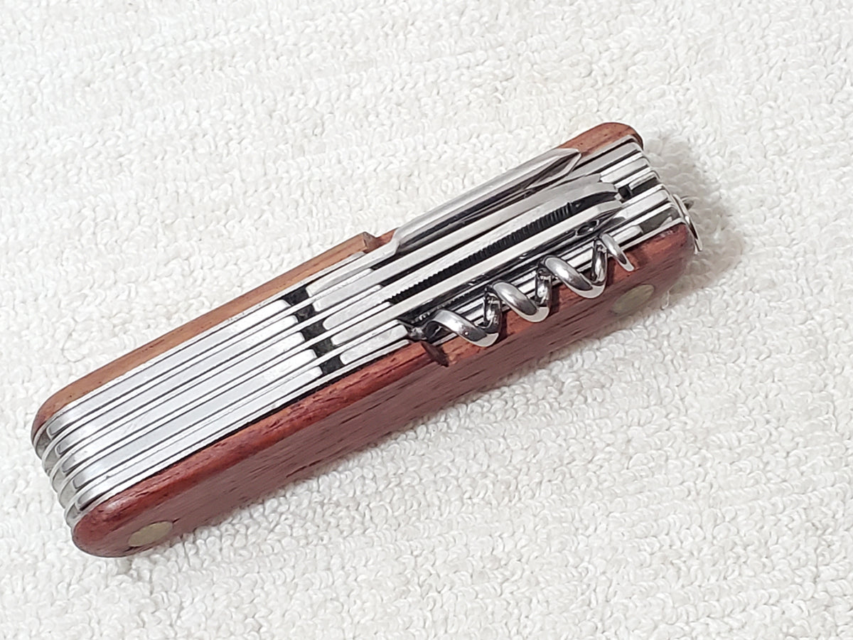Vintage Duck Head Pocket Knife Multi-Tool Wooden Handle Scales Stainless Steel