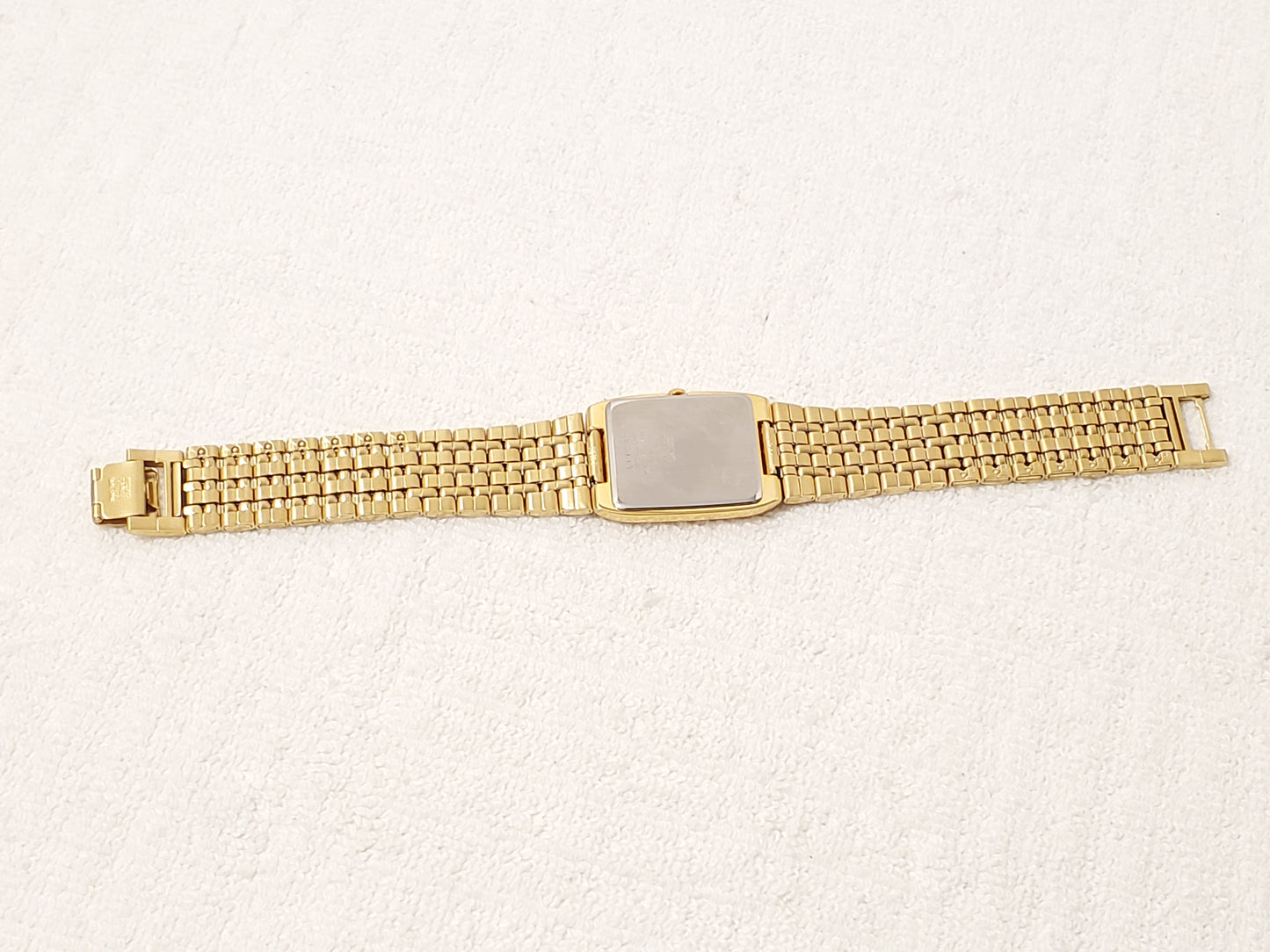 Vintage Seiko Men's Tank Gold Tone Quartz Watch Stainless Steel One Jewel