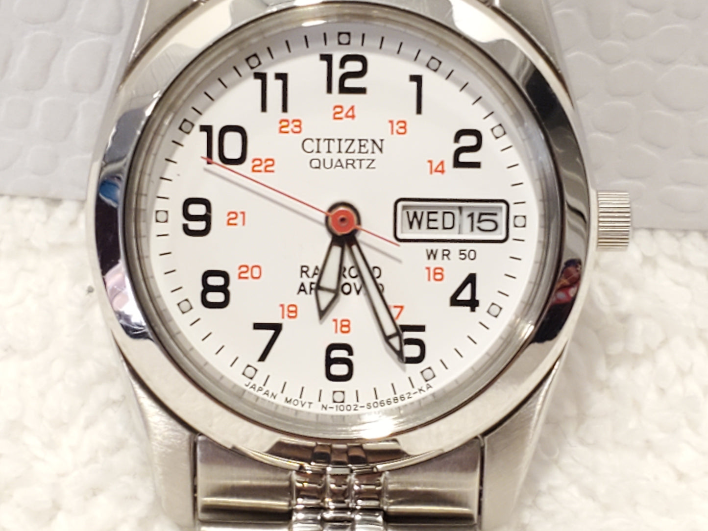 Vintage Citizen Railroad Approved Women's Quartz Watch Stainless Steel Day Date