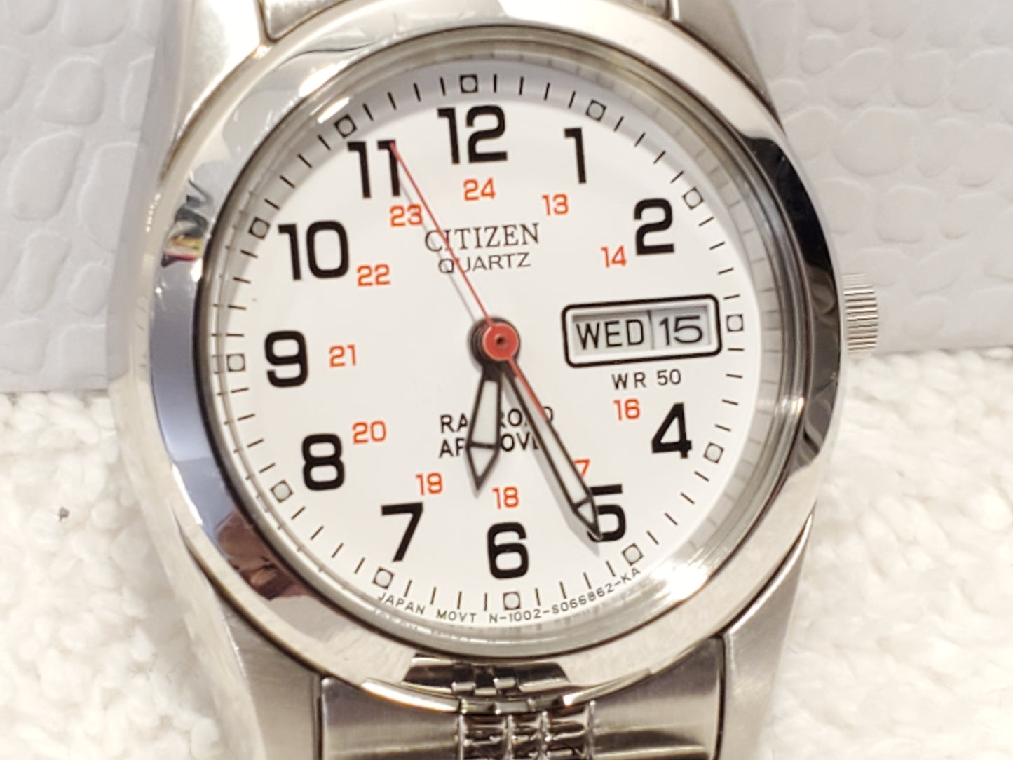 Vintage Citizen Railroad Approved Women's Quartz Watch Stainless Steel Day Date