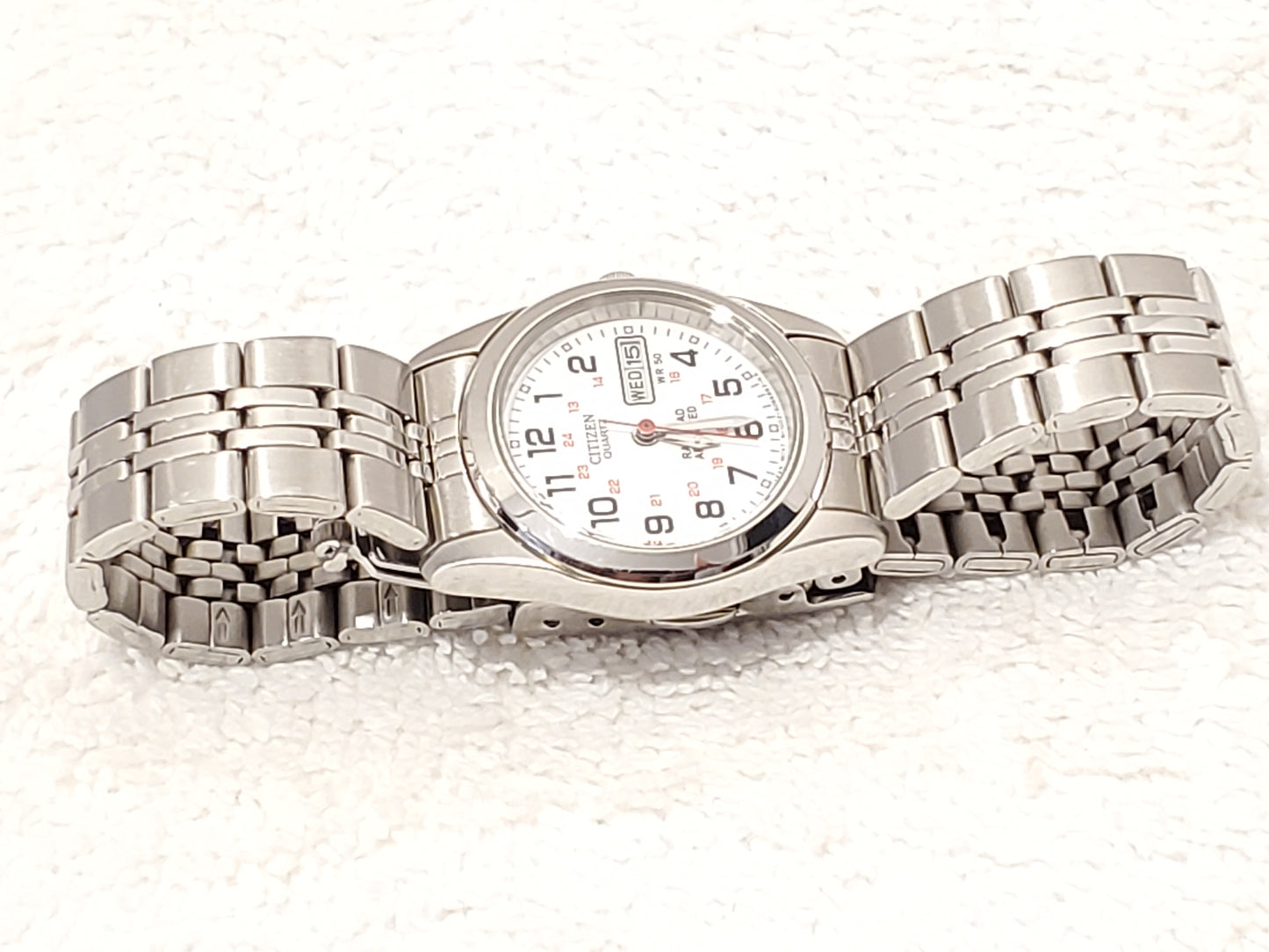 Vintage Citizen Railroad Approved Women's Quartz Watch Stainless Steel Day Date