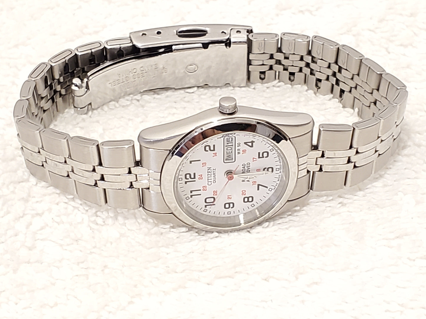 Vintage Citizen Railroad Approved Women's Quartz Watch Stainless Steel Day Date