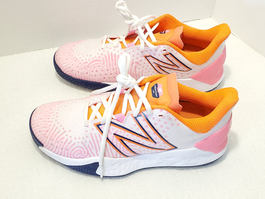 New Balance Fresh Foam LAV V2 Women's Size Tennis Shoes Pink Orange Black White Lace Up Running Jogging