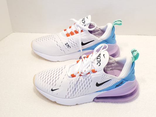 Nike Air Max 270 Women's Sneakers Size 6 White Black Purple Blue Green Orange