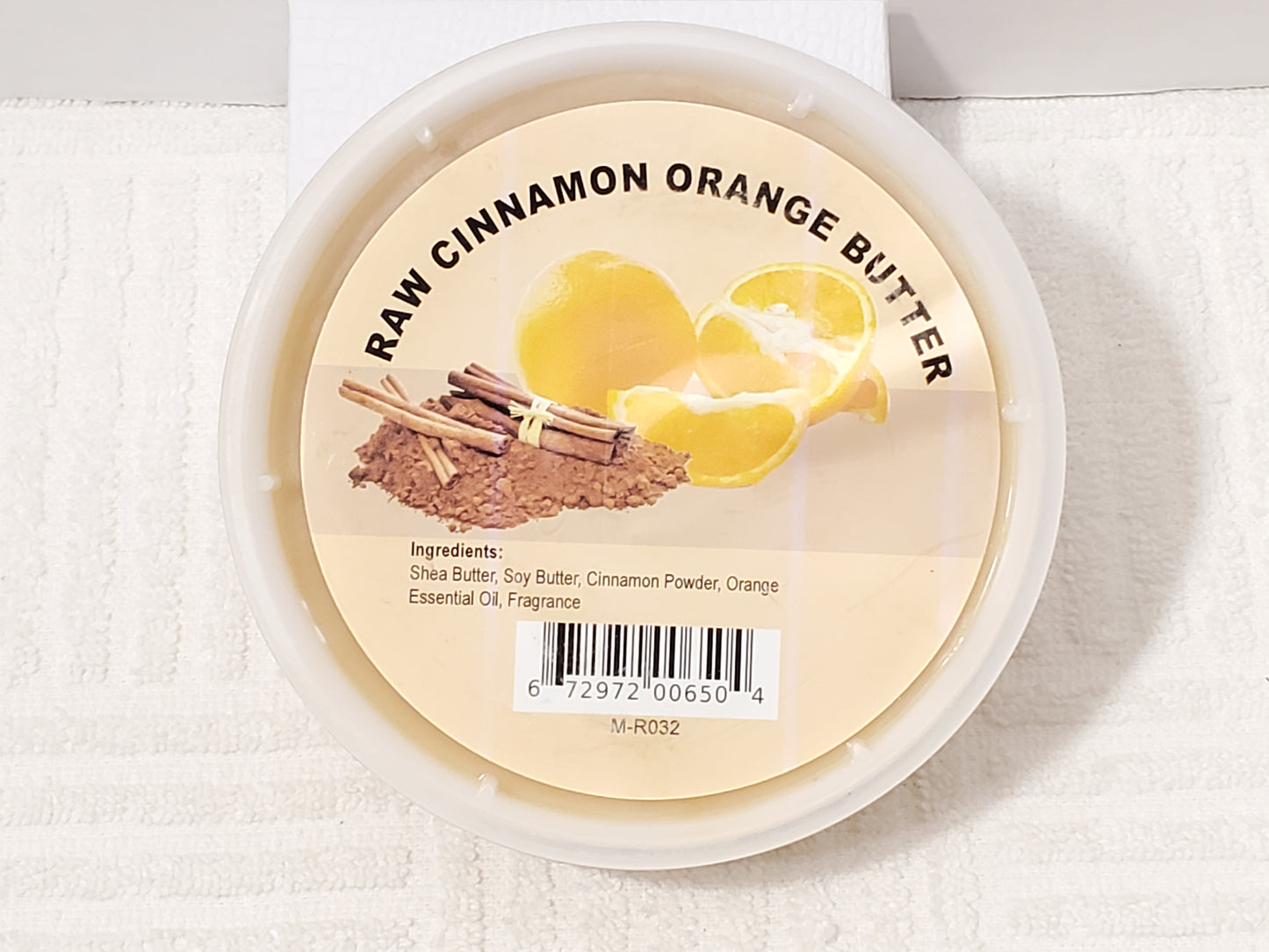 Raw Cinnamon Orange Butter 8.5 oz All Natural Nourishes Moisturizes Smoother Skin