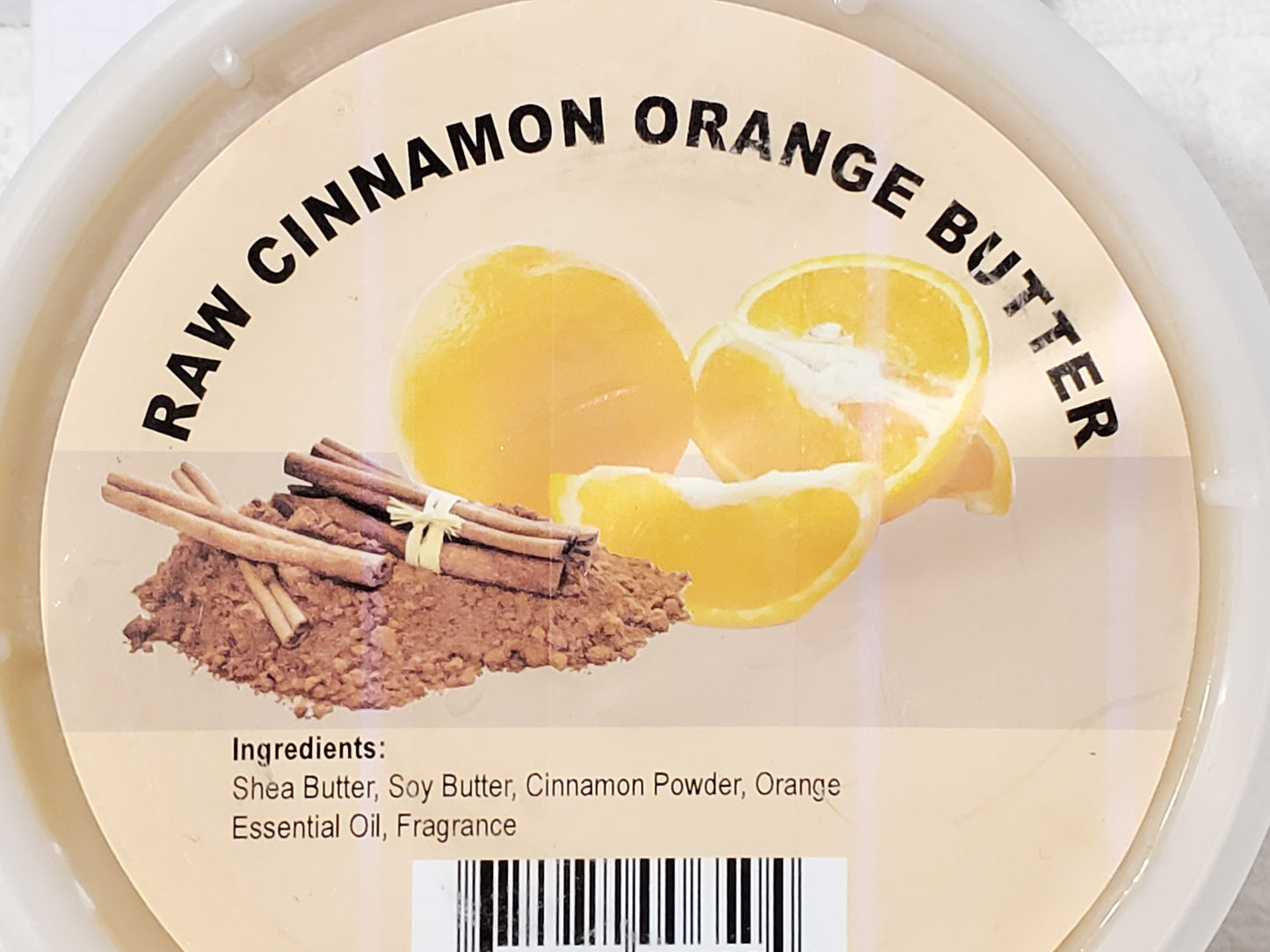 Raw Cinnamon Orange Butter 8.5 oz All Natural Nourishes Moisturizes Smoother Skin