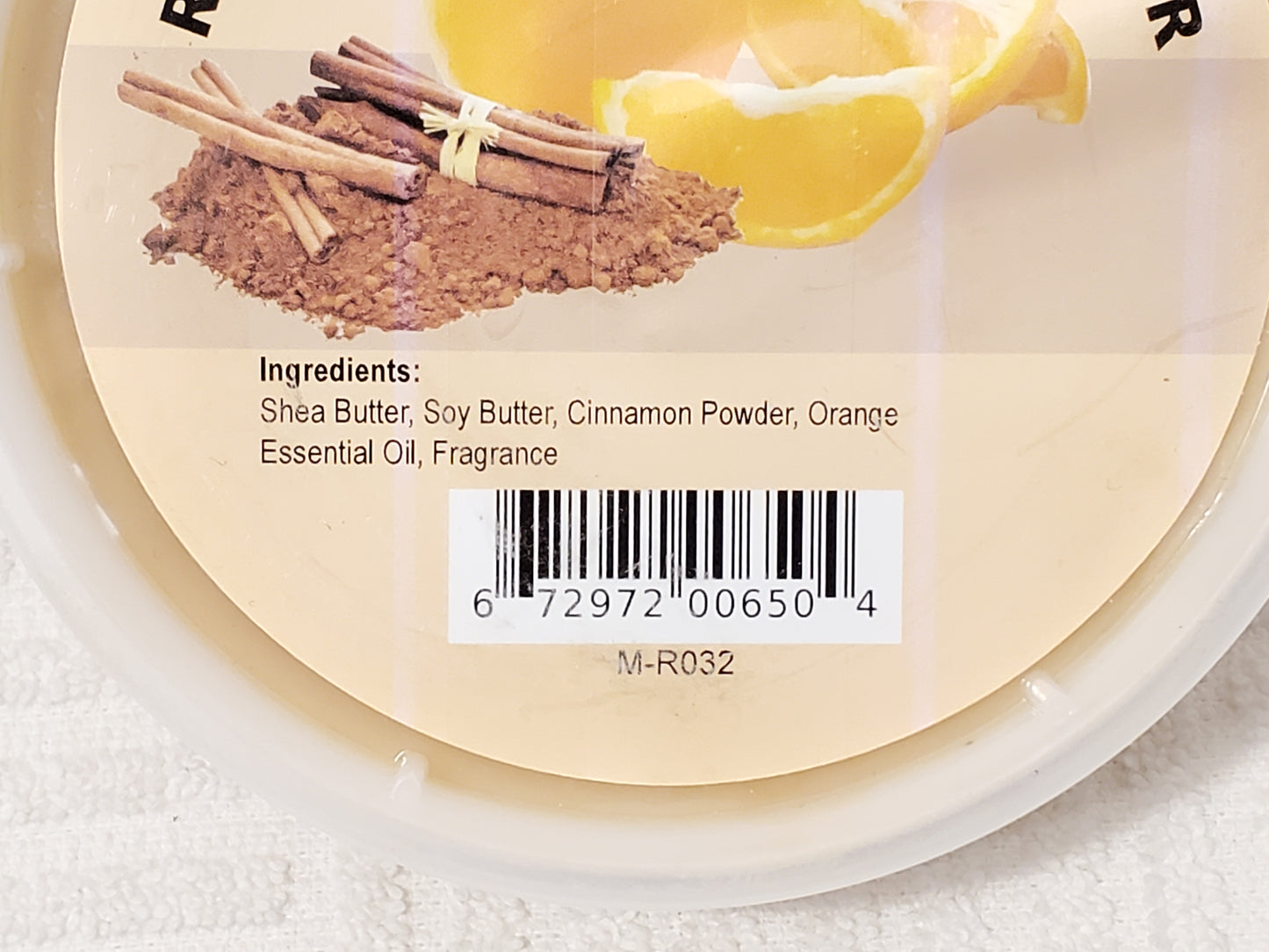 Raw Cinnamon Orange Butter 8.5 oz All Natural Nourishes Moisturizes Smoother Skin