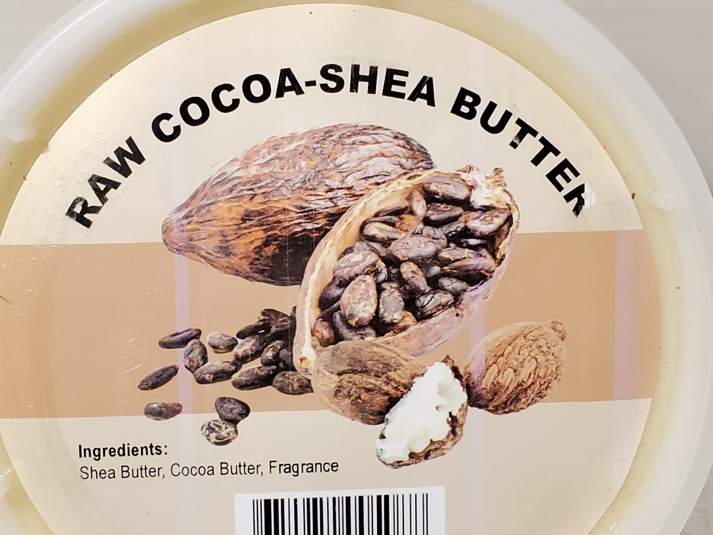 Raw Cocoa Shea Butter Natural Moisturizers Nutrients 1 lb Plastic Container