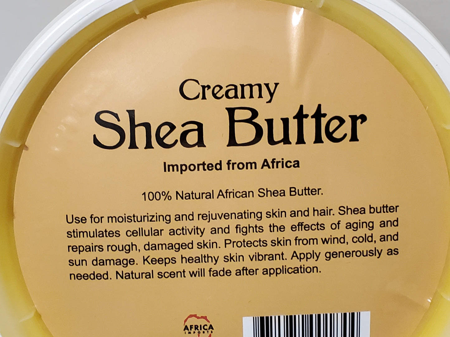 Creamy African 100% Pure Unrefined Shea Butter Yellow 14 oz Plastic Container