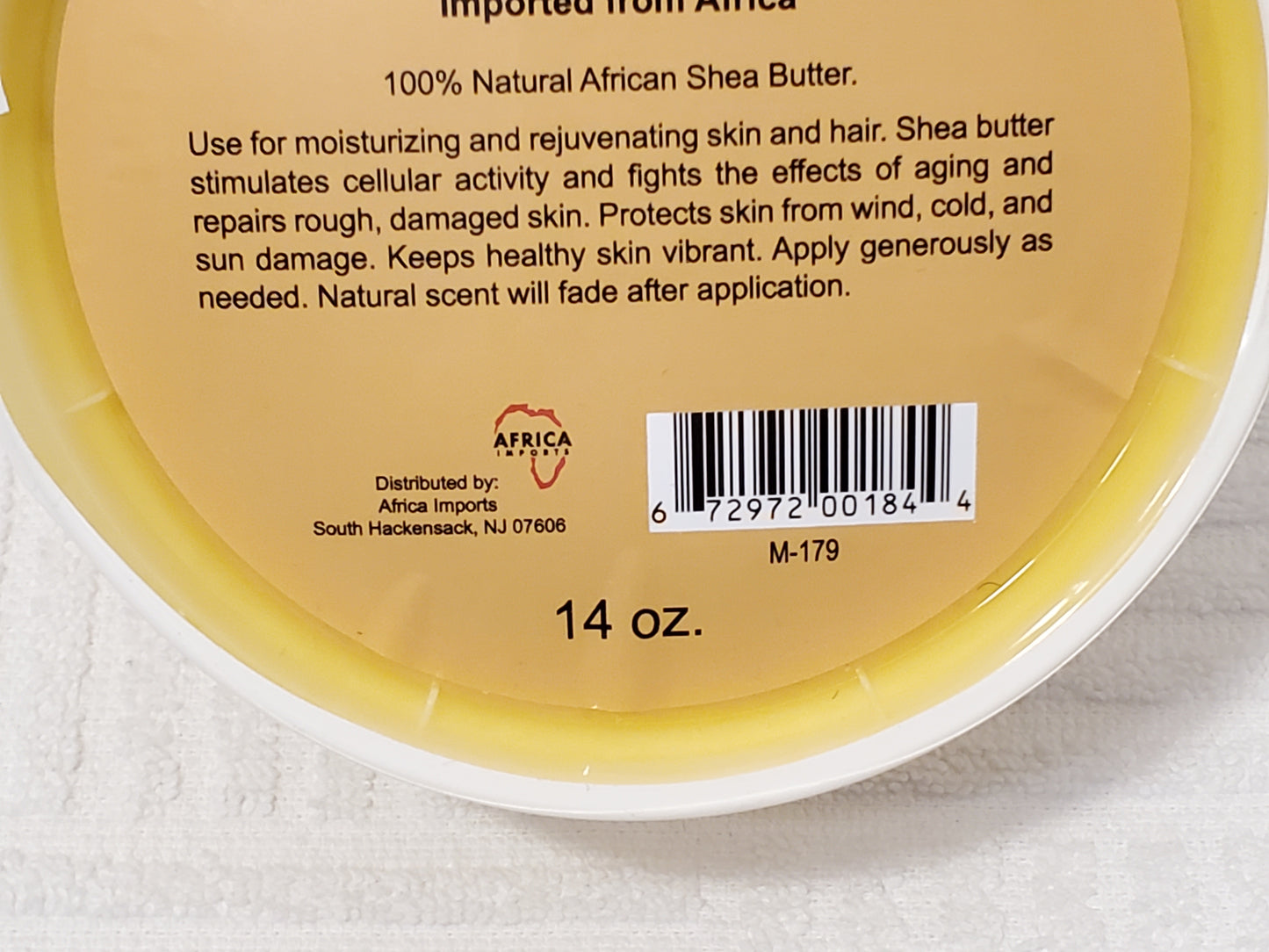 Creamy African 100% Pure Unrefined Shea Butter Yellow 14 oz Plastic Container