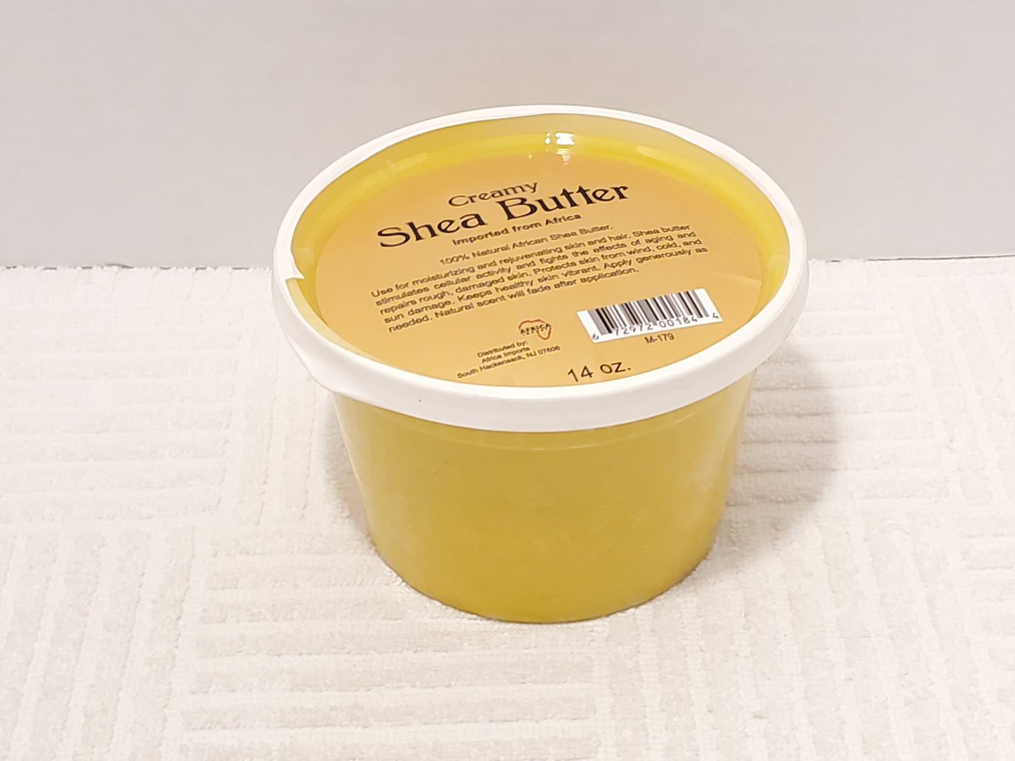 Creamy African 100% Pure Unrefined Shea Butter Yellow 14 oz Plastic Container