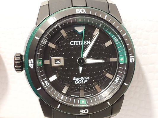 Citizen Eco Drive Men's Date Watch Metallic Green Stainless Steel WR 100 Meters