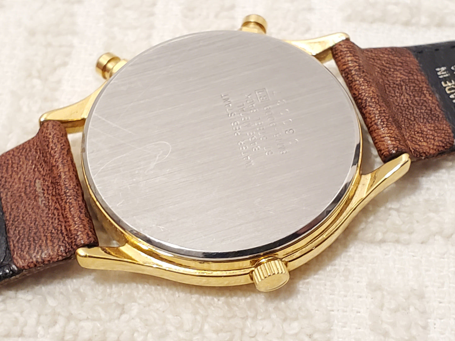 Vintage Seiko Men's Gold Tone Quartz Watch Day Date Alarm Dual Time