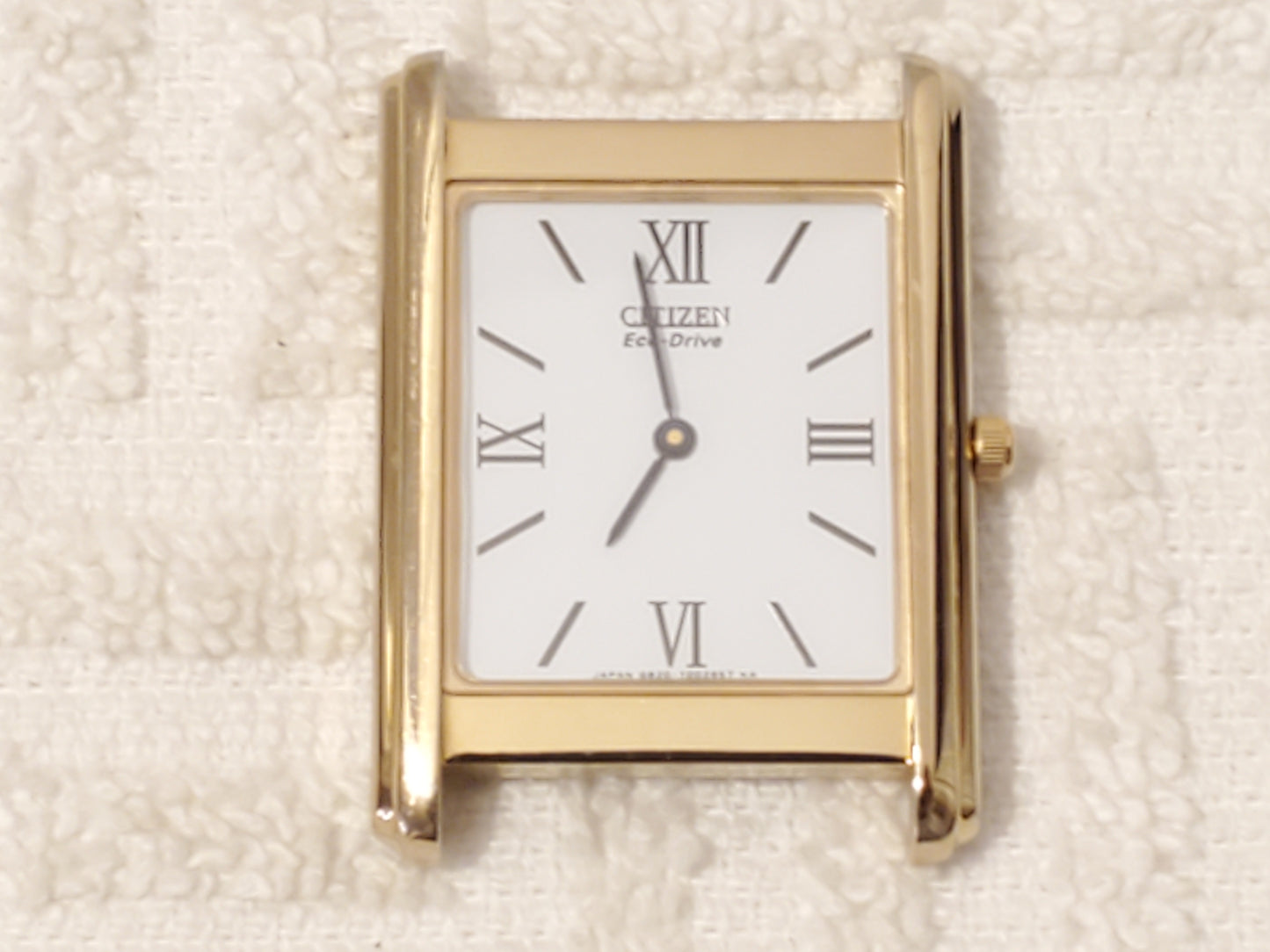 Vintage Citizen Stiletto Eco Drive Men's Tank Watch Gold Plated Sapphire Crystal