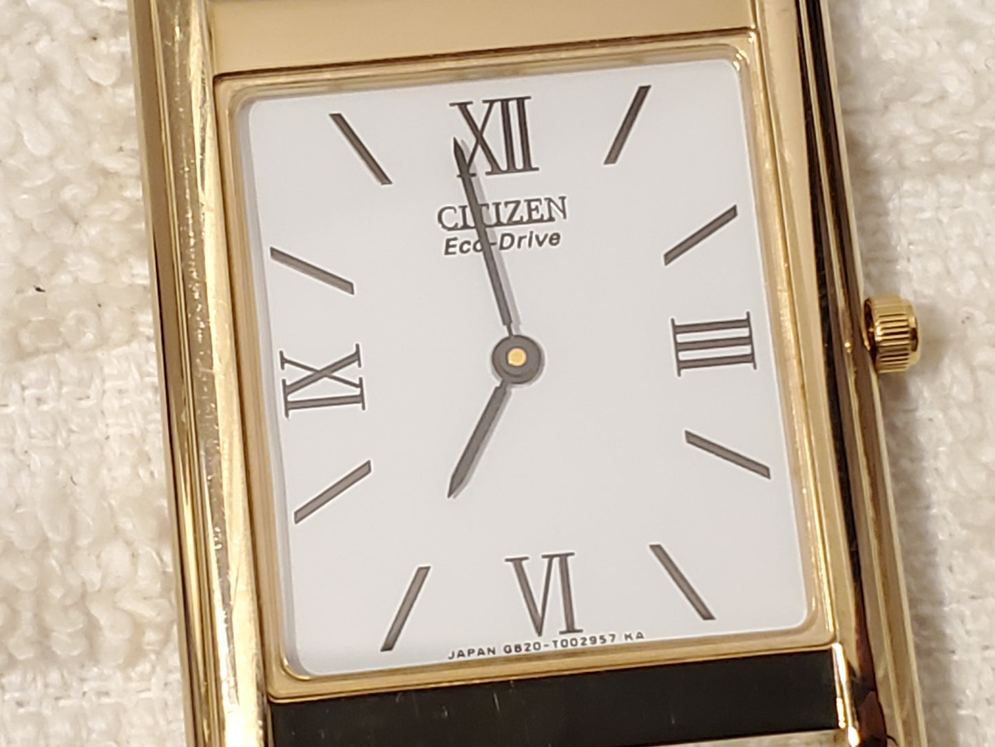 Vintage Citizen Stiletto Eco Drive Men's Tank Watch Gold Plated Sapphire Crystal