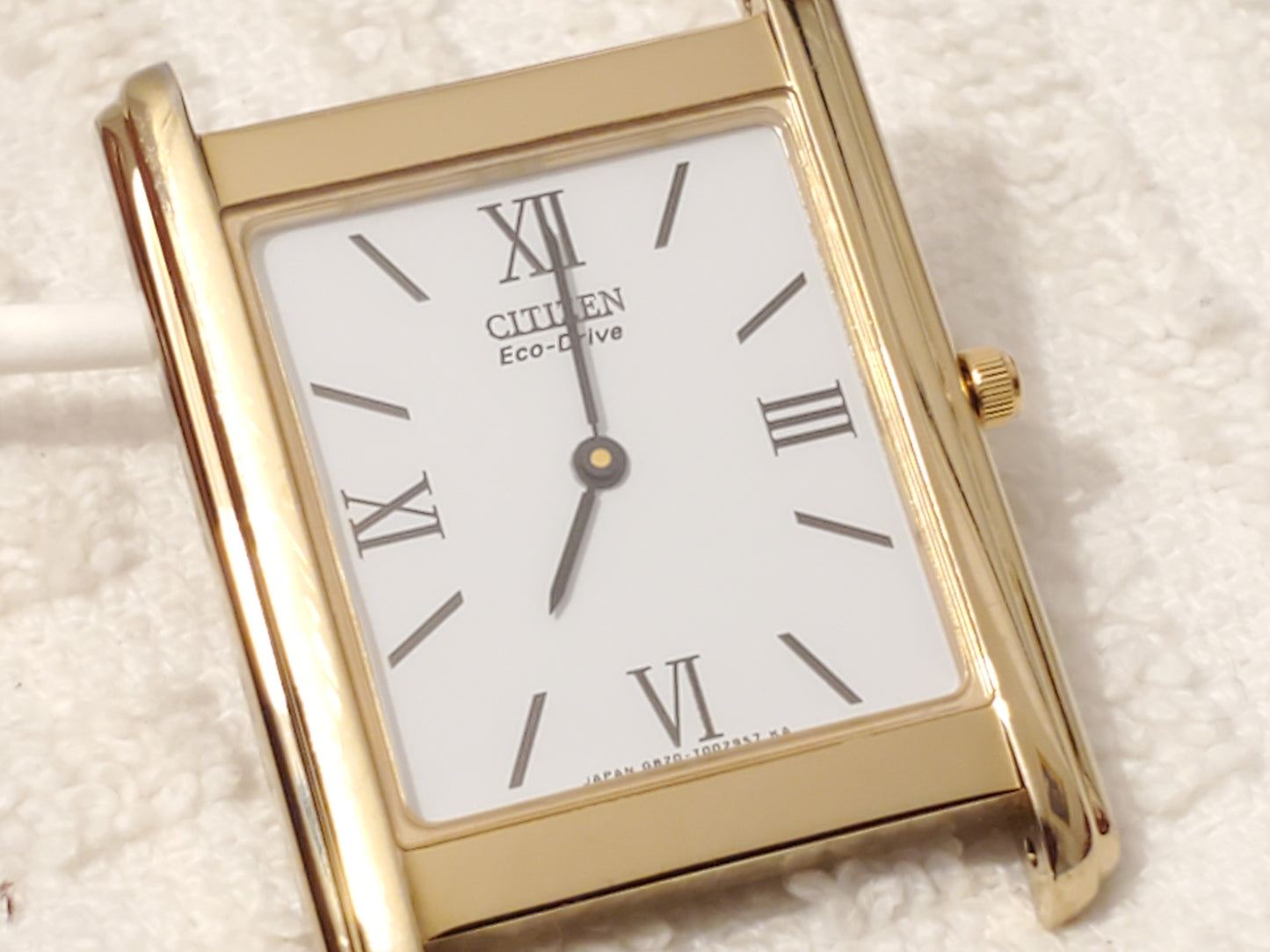 Vintage Citizen Stiletto Eco Drive Men's Tank Watch Gold Plated Sapphire Crystal
