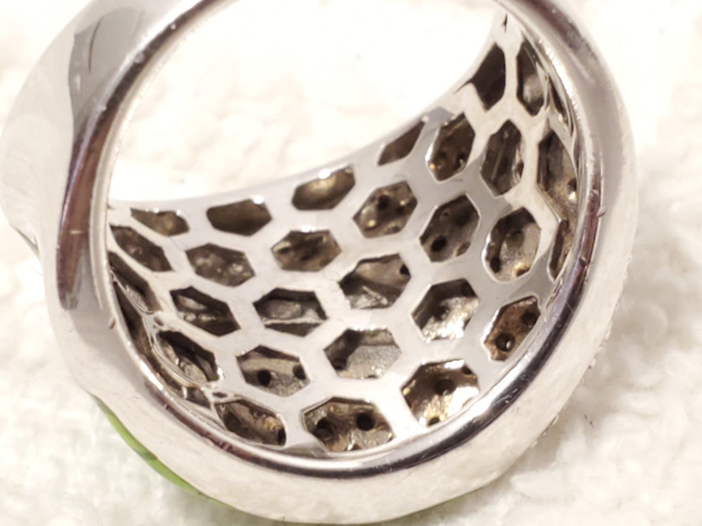 Green Enamel 925 Sterling Silver Diamonds Womens Ring JBWR Jewelry Made in India