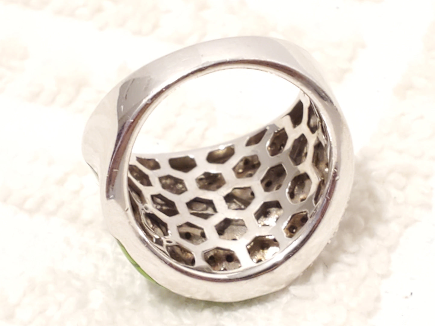 Green Enamel 925 Sterling Silver Diamonds Womens Ring JBWR Jewelry Made in India