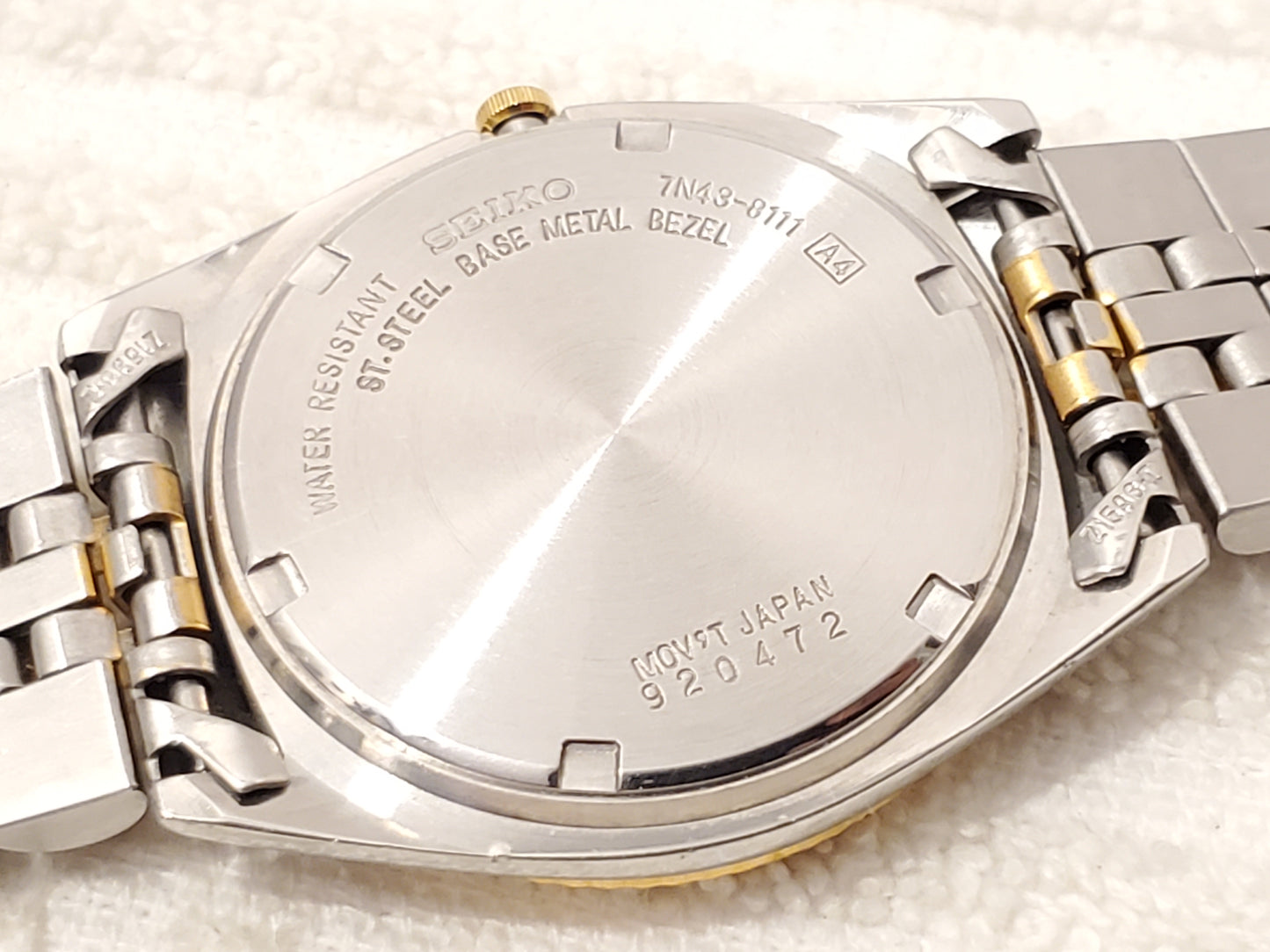 Vintage Seiko Men's Presidential Day Date Watch Silver Dial Gold Tone One Jewel