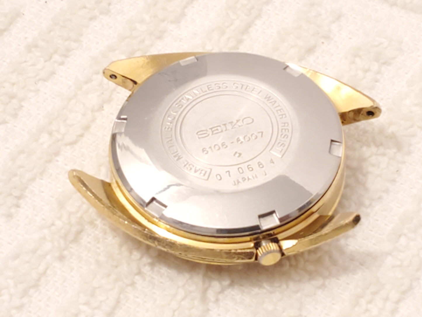 Vintage Seiko Automatic Men's Watch Gold Tone Day Date 17 Jewels Silver Dial
