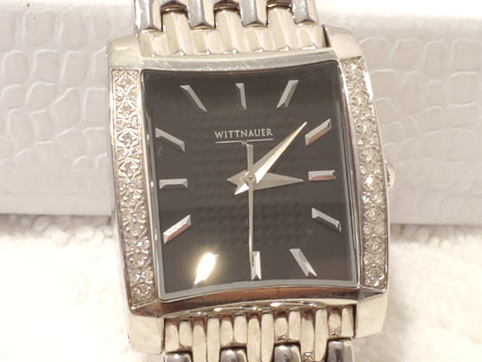 Wittnauer Womens Watch 44 Diamonds Bezel Sapphire Crystal Black Dial Five Jewels