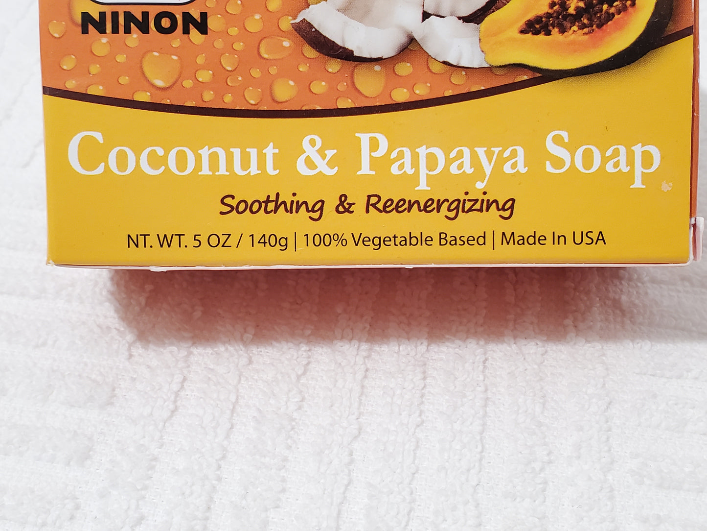 Coconut Papaya Soap 5 oz Bar by Ninon Cleanses Rejuvenate Exfoliating
