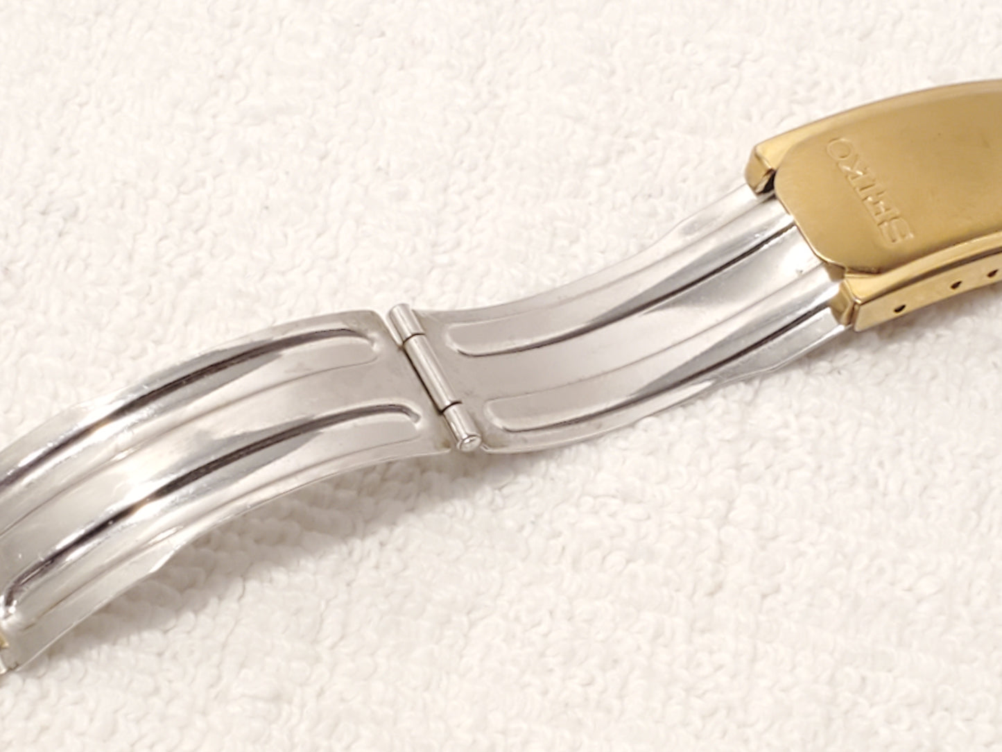 Vintage Seiko Men's Presidential Day Date Quartz Watch Stainless Steel Gold Tone One Jewel