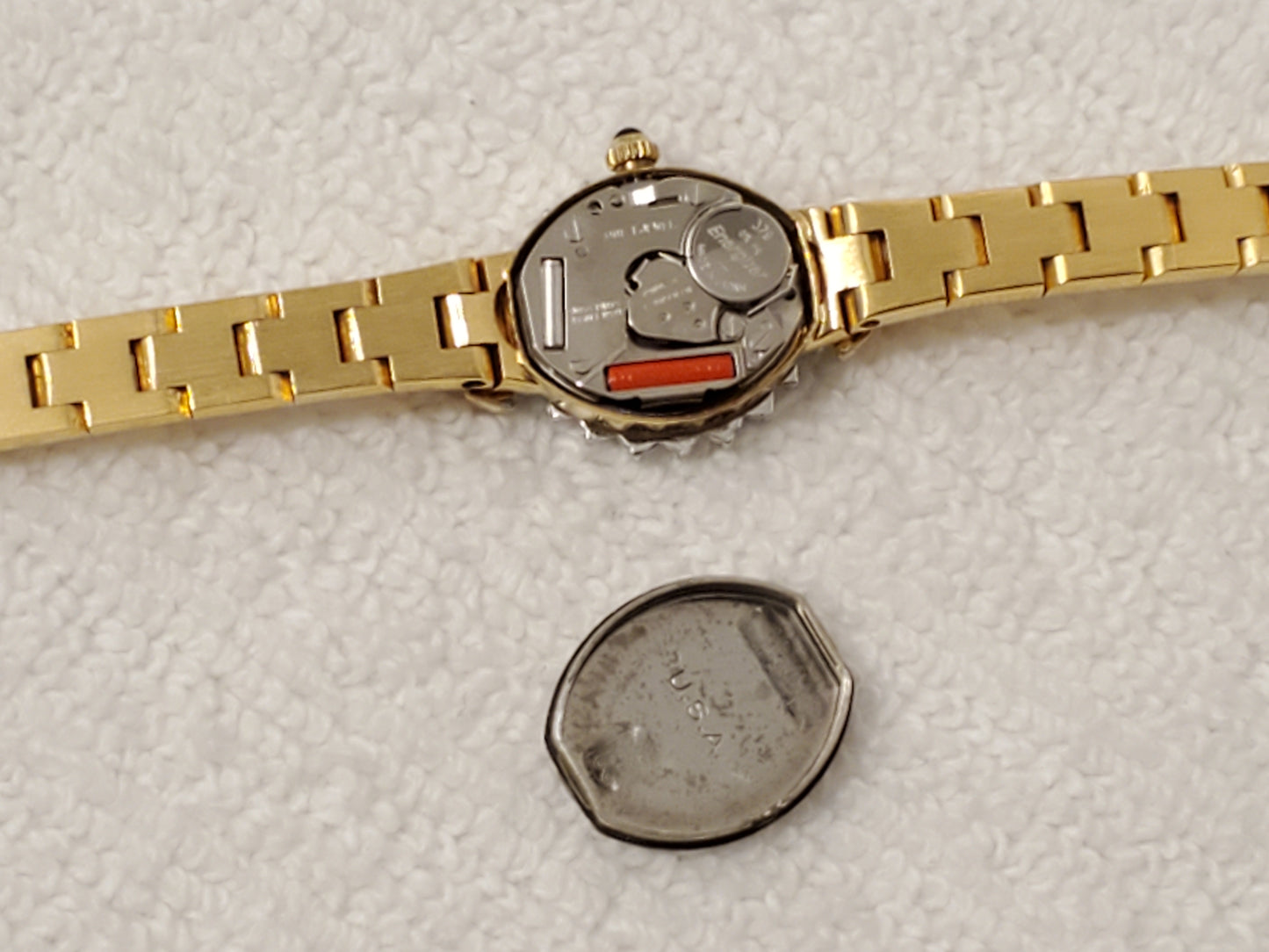 Jules Jurgensen Women Watch Blue Dial Diamonds Black Sapphire Gold Plated Jewel