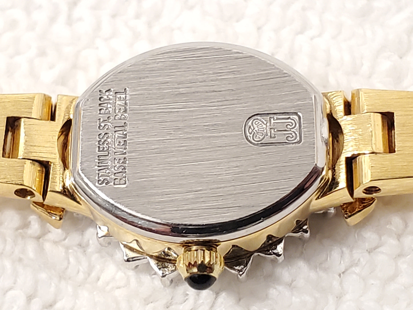 Jules Jurgensen Women Watch Blue Dial Diamonds Black Sapphire Gold Plated Jewel