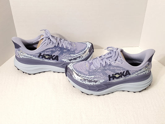 Hoka Stinson 7 Women's Purple Sky Trail All Terrain Running Shoes Foot Frame NIB