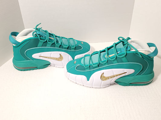 Nike Air Max Penny Men's Stadium Green White Metallic Gold Sneakers Size 13