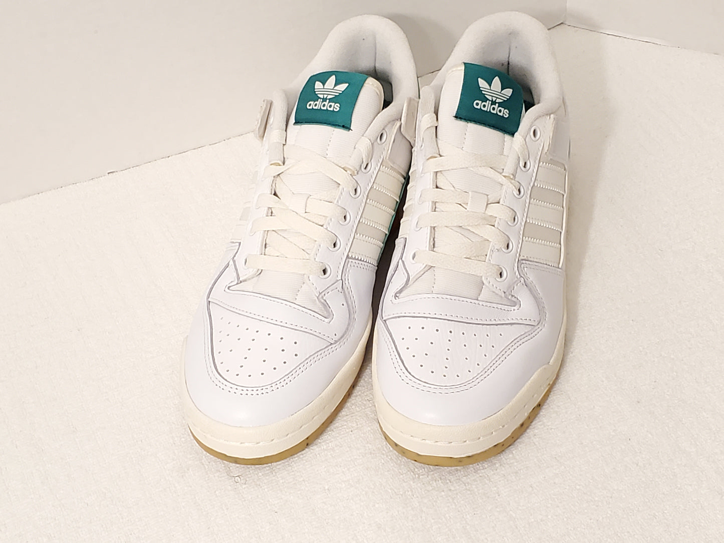 Adidas Atlas Men's Low Tops Lace Up Sneakers White Green Yellow Leather Rubber