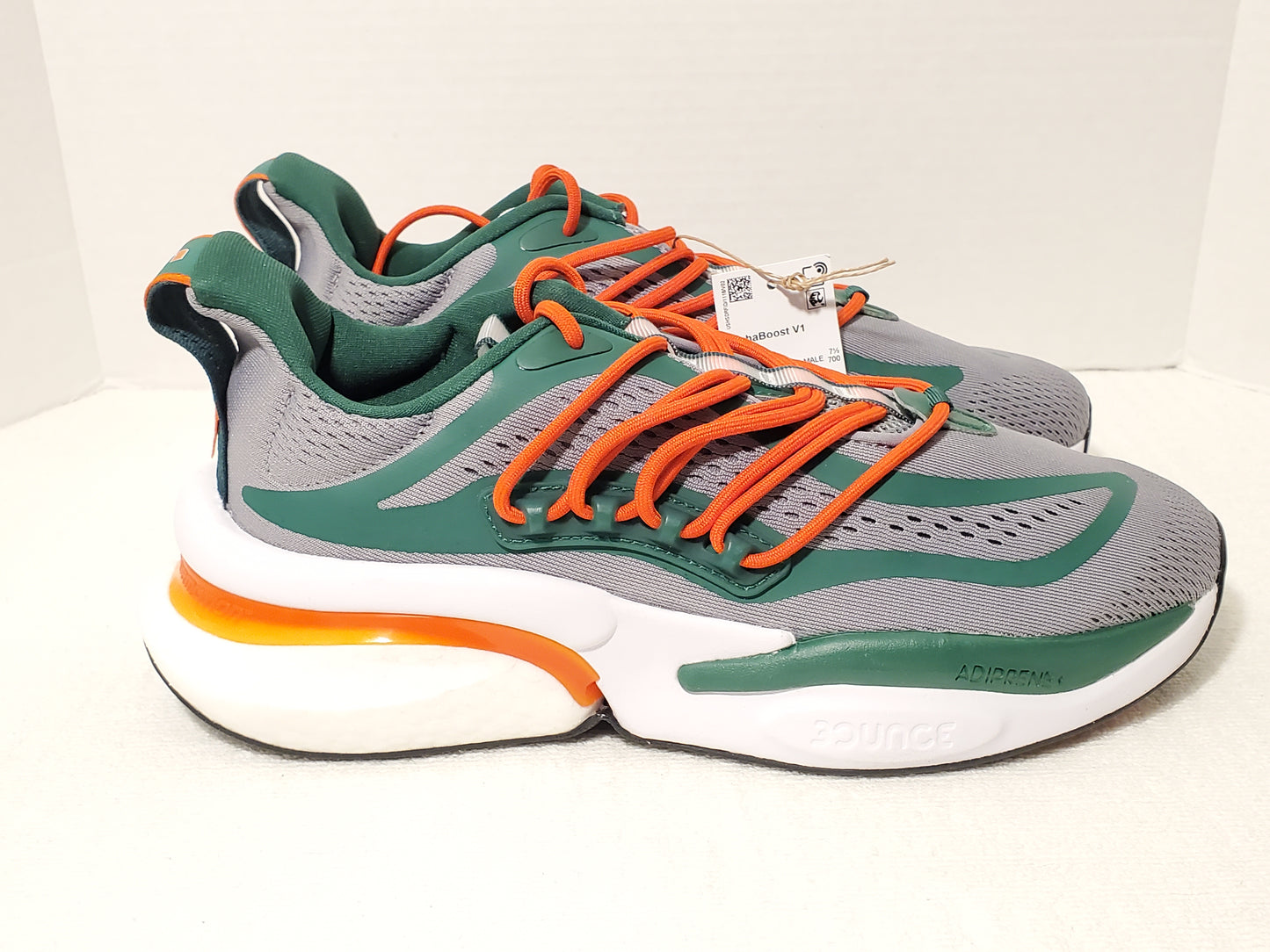 Adidas AlphaBoost V1 Men's Comfort Running Shoes Sneakers Size 8 Miami Hurricane