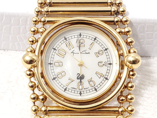 Gloria Vanderbilt Women's Gold Tone Quartz Watch Ivory Dial Stainless Steel