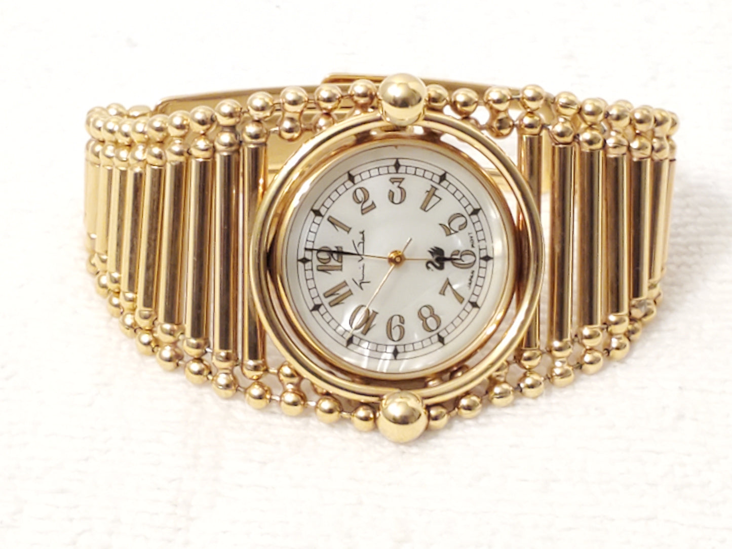 Gloria Vanderbilt Women's Gold Tone Quartz Watch Ivory Dial Stainless Steel