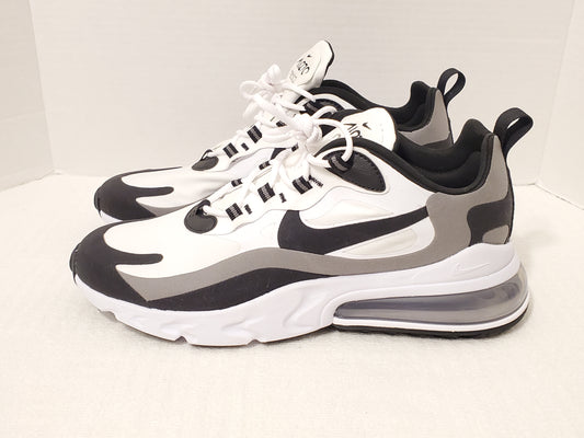 Nike Air Max 270 React Oreo Athletic Shoes Men's Size 9 White Black Gray Low Top