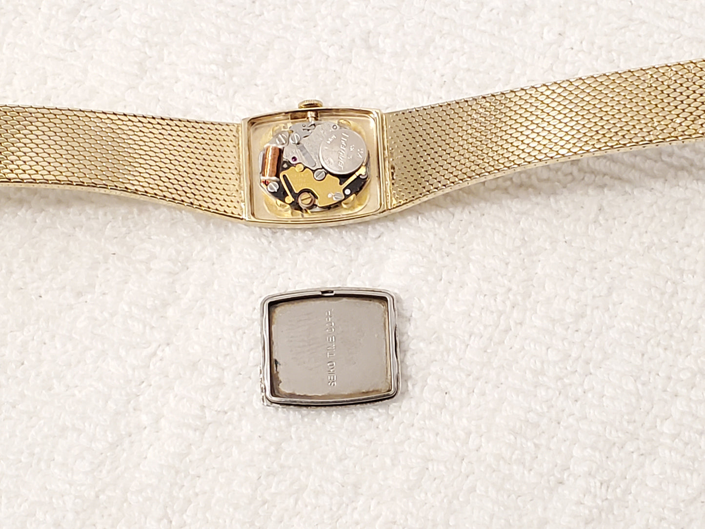 Vintage Seiko Women’s Gold Plated Stainless Steel Watch Two Jewels Mesh Band