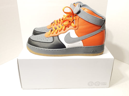 Nike Air Force 1 High Men's Size 12.5 Sneakers Orange Grey White Black Lace Up