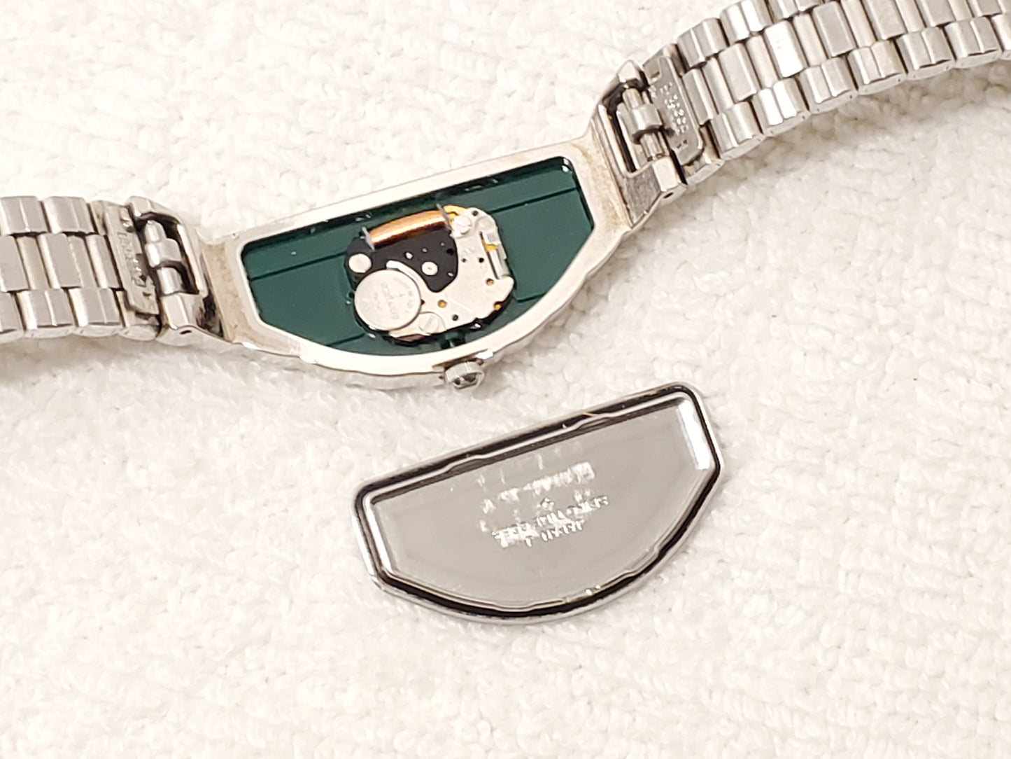 Vintage Seiko Women's Half Moon Quartz Watch Stainless Steel Black Dial
