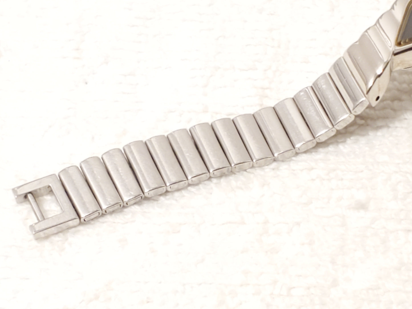 Vintage Seiko Women's Half Moon Quartz Watch Stainless Steel Black Dial