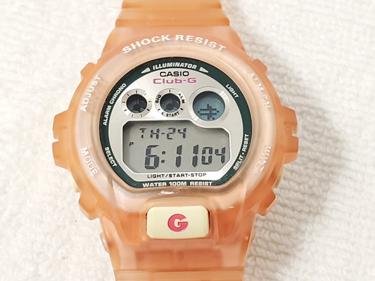 Casio Club G Women's Sport Pink White Digital Quartz Watch Chronograph Alarm