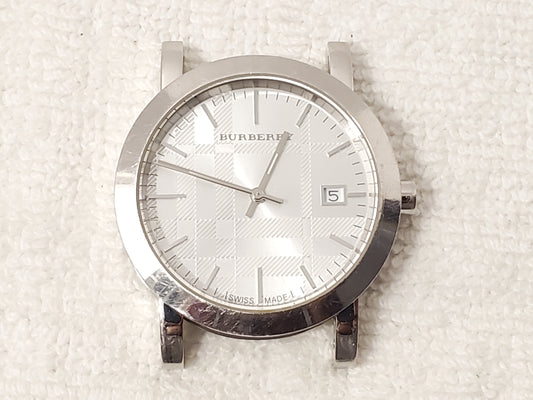 Burberry Swiss Made Men's Date Watch Silver Dial Five Jewels Gold Plated Quartz
