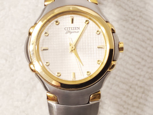 Vintage Citizen Elegance Women's Stainless Steel Gold Plated Quartz Watch
